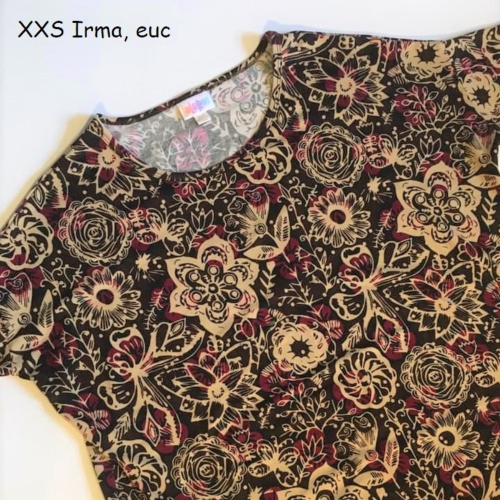 XXS Lularoe Irma oversized tunic, butterflies